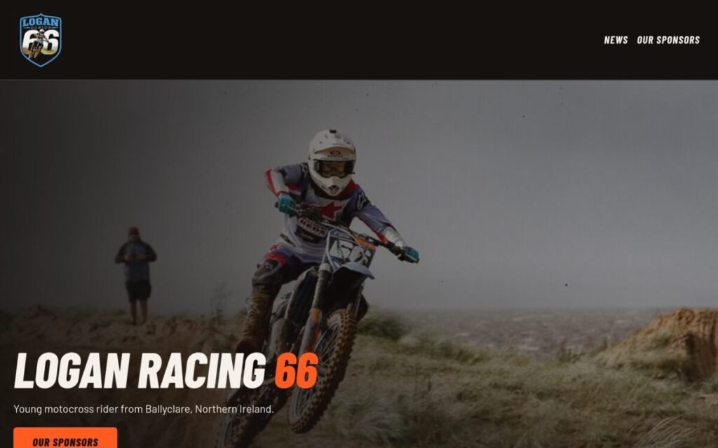Screenshot of the Logan Racing 66 website homepage